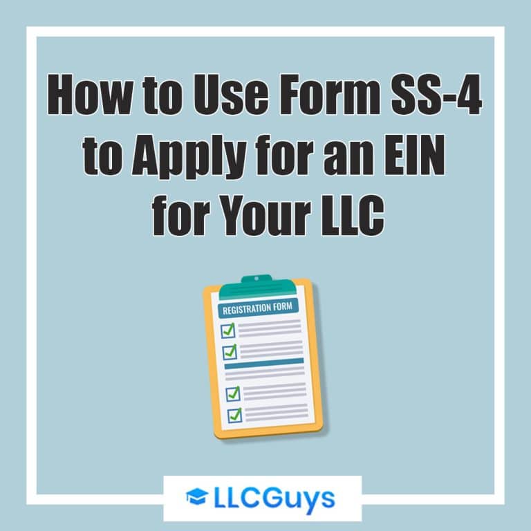 How To Use Form Ss 4 To Apply For An Ein For Your Llc 5475