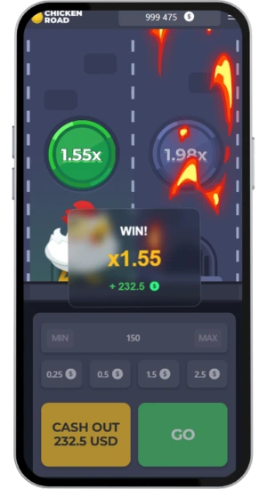 Chicken Road gevinst på 1.55x