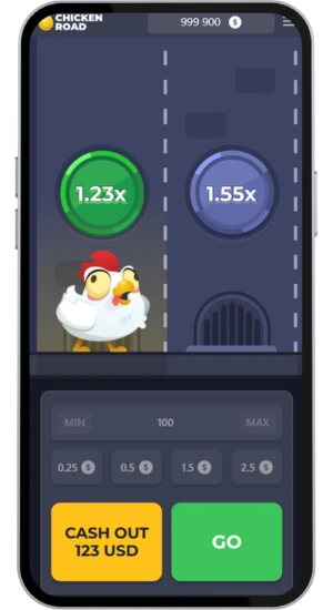 Chicken Road run met x1,23 vermenigvuldiger