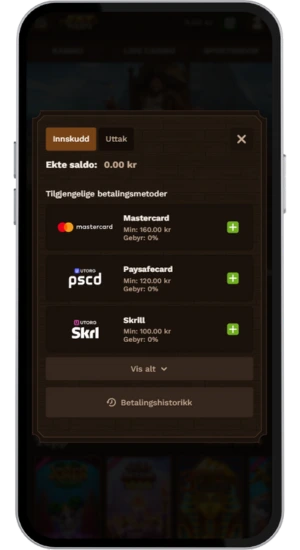 Bonus for innskudd på casino