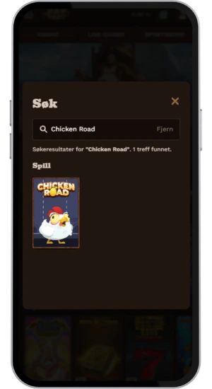 Søk etter Chicken Road-spillet
