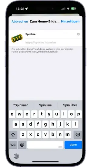 Name und bestätigen