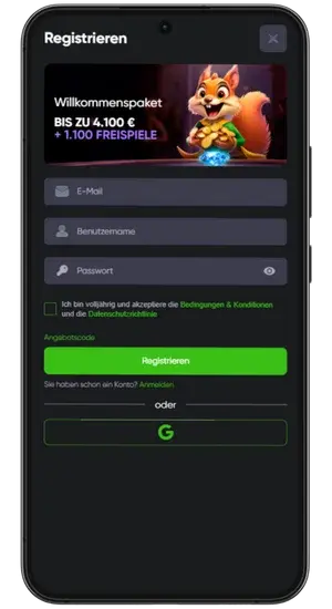 Registrieren und spielen