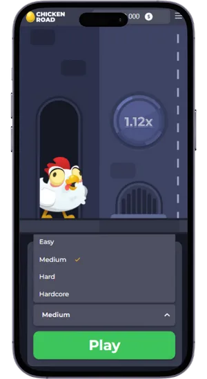 Chicken Road difficulty and stake settings