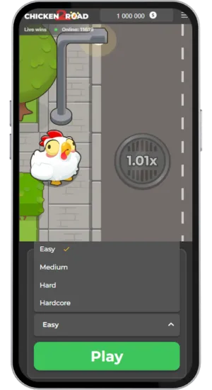 Selecciona nivel de dificultad en Chicken Road 2