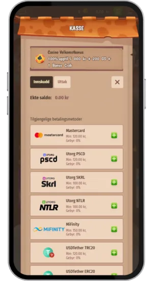 Gjør et innskudd for Chicken Road 2