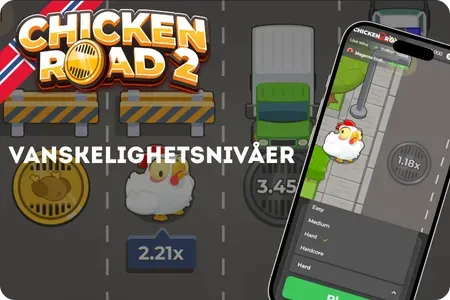Chicken Road 2 vanskelighetsnivåer